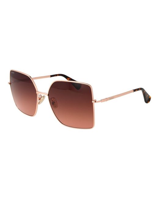 Max Mara Brown Rose Gold Metal Sunglasses for men