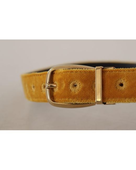 Dolce & Gabbana Black Elegant Velvet Buckle Belt