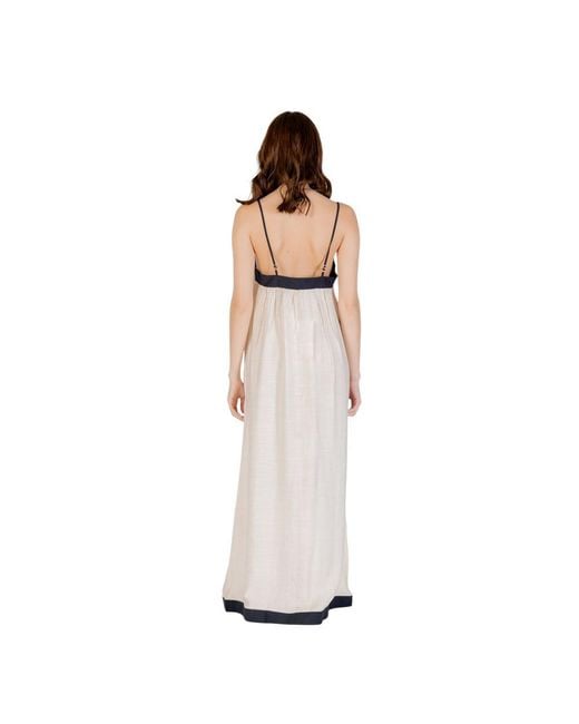 Vero Moda Multicolor Beige Nylon Long Dress