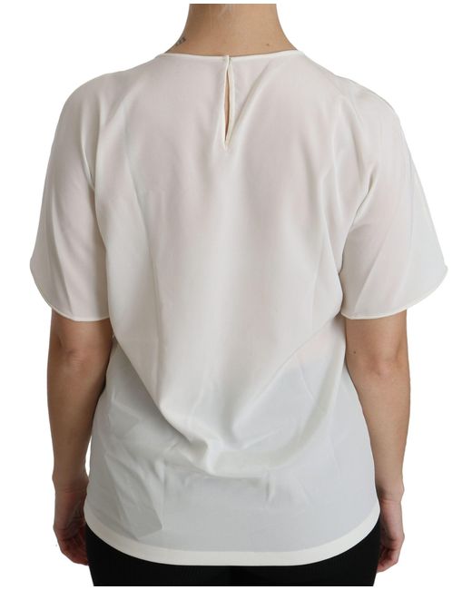Dolce & Gabbana White #dgfamily Patch Short Sleeve Blouse Top
