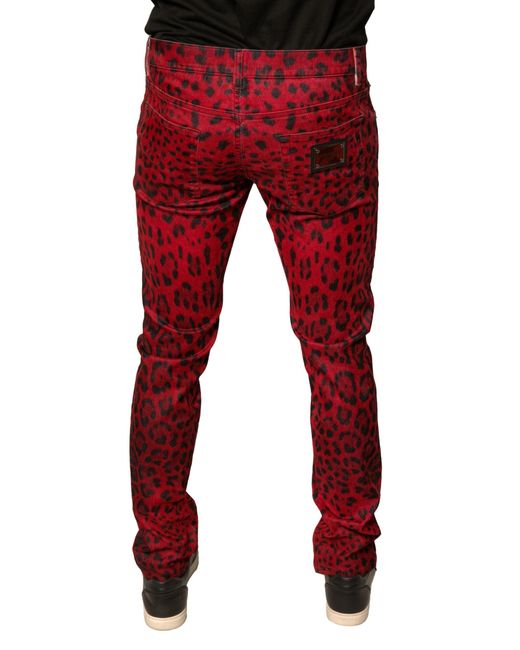 Dolce & Gabbana Red Slim-Fit Jeans for men