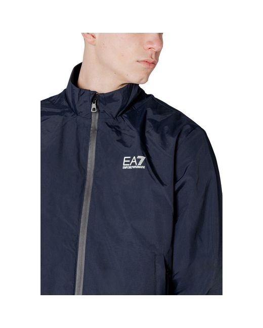 EA7 Blue Polyamide Jacket for men