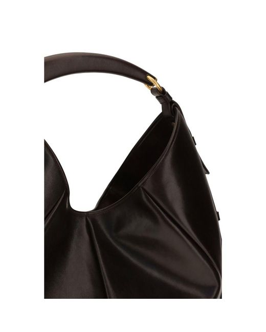 Saint Laurent Black Brown Calf Leather Bos Taurus Shoulder Bag
