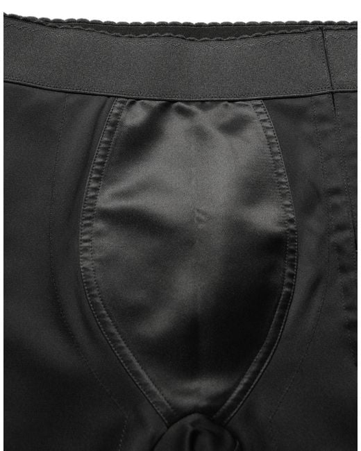 Dolce & Gabbana Black Nylon Highwaist Elastic Waistband Shorts