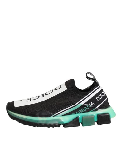 Dolce & Gabbana Green Black Slip On Sorrento Men Sneakers Shoes for men