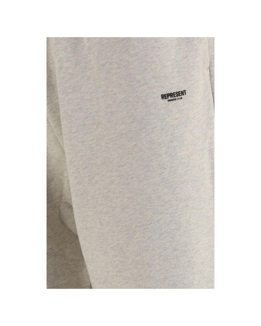 Represent Gray Beige Cotton Casual Pants for men