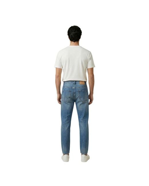 Gianni Lupo Blue Cotton Skinny Jeans for men