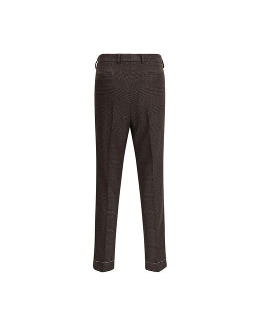 Brunello Cucinelli Black Prince Of Wales Trouser for men