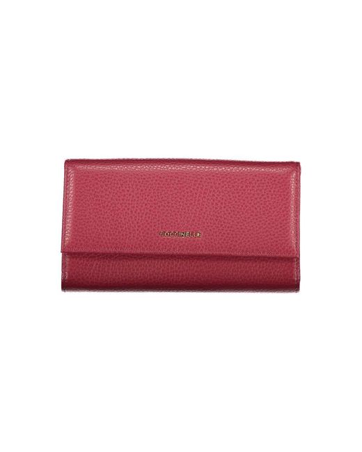 Coccinelle Red Elegant Dual-Compartment Leather Wallet