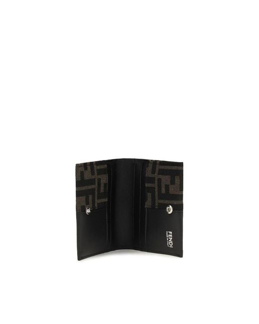 Fendi Black Brown Polyester Wallet for men