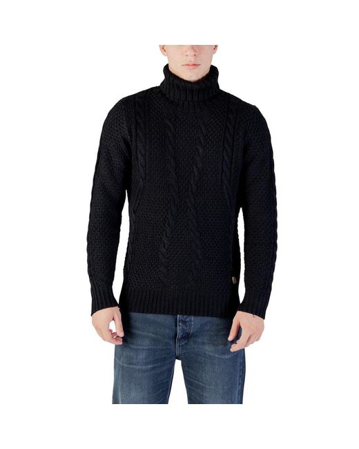 Gianni Lupo Black Marabou Turtleneck for men