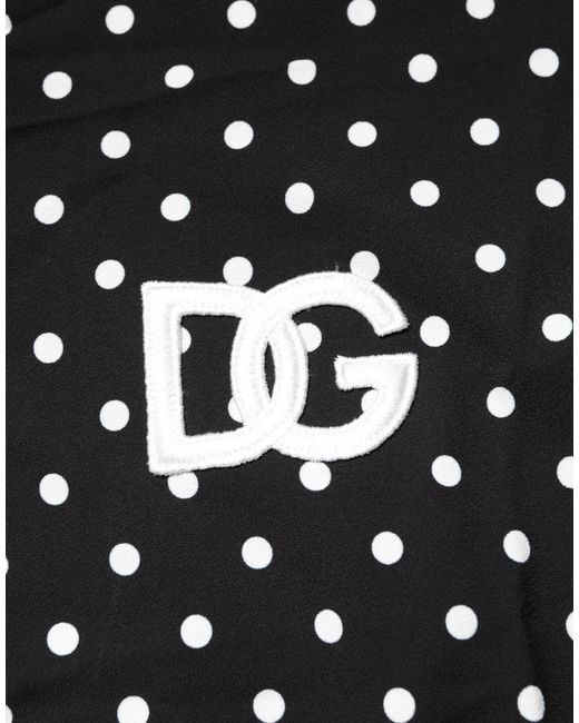 Dolce & Gabbana Black Polka Dot Short Sleeves Collared Polo T-Shirt And Rayon Elastane for men