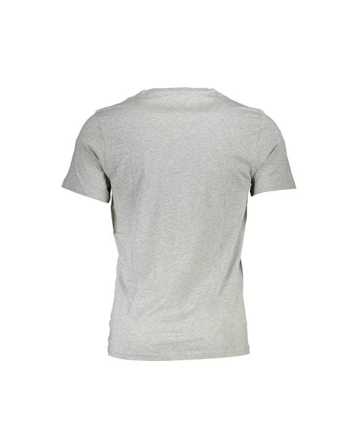 Harmont & Blaine Gray Sleek Round Neck Embroide Tee for men