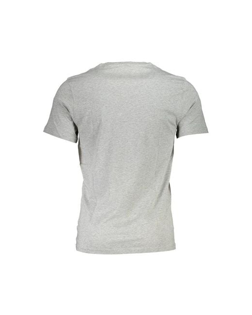 Harmont & Blaine Gray Sleek Round Neck Embroide Tee for men