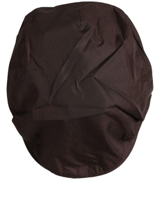 Dolce & Gabbana Black Men Brown Cotton Newsboy Capello Cabbie Hat for men