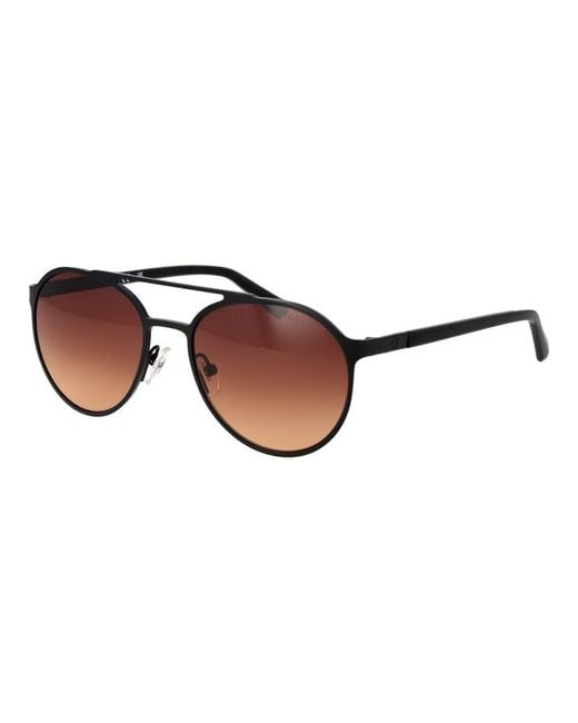 Guess Brown Metal Sunglasses for men
