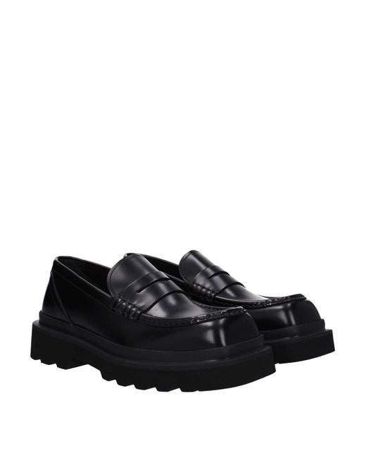 Dolce & Gabbana Black Leather Loafer for men