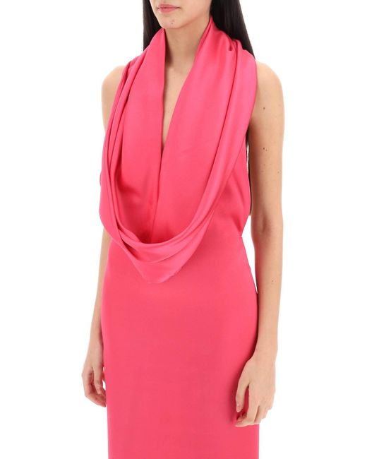 GIUSEPPE DI MORABITO Pink Maxi Gown With Built In Hood