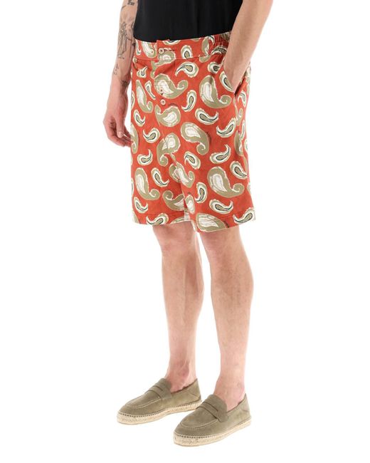 Jacquemus Orange 'le Short Pingo' Printed Shorts for men