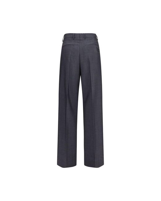 Miu Miu Blue Gray Wool Oves Aries Dress Pants