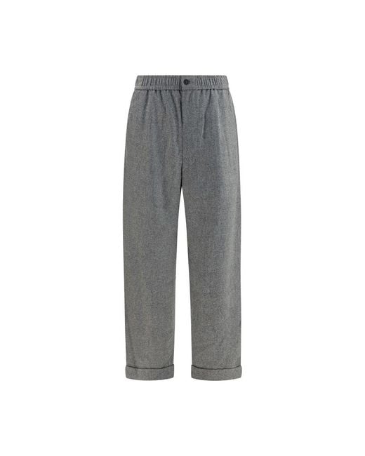 Giorgio Armani Gray Wool Oves Aries Casual Pants for men