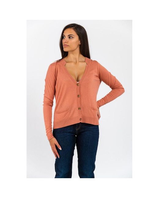 Gas Orange Pink Viscose Cardigan