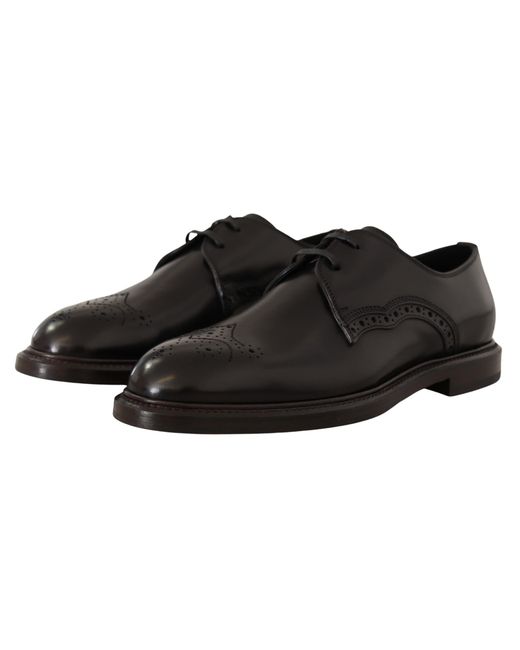 Dolce & Gabbana Black Elegant Derby Dress Shoes for men