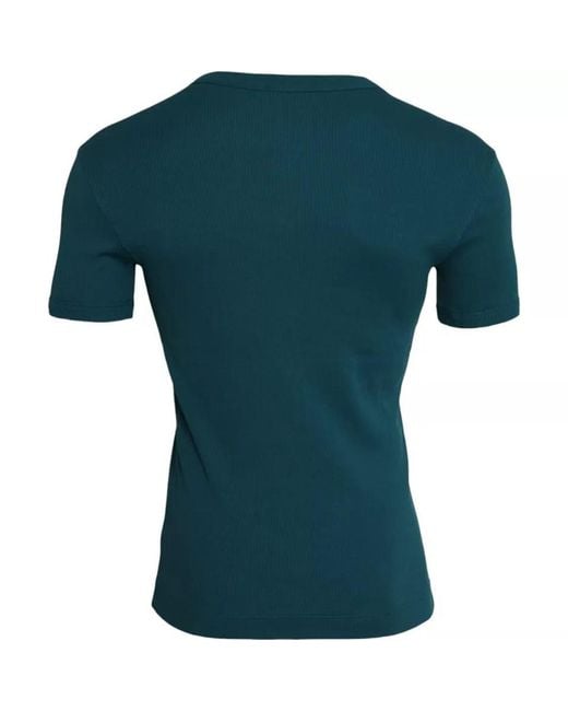 Dolce & Gabbana Green Cotton Round Neck Short Sleeves T-Shirt for men