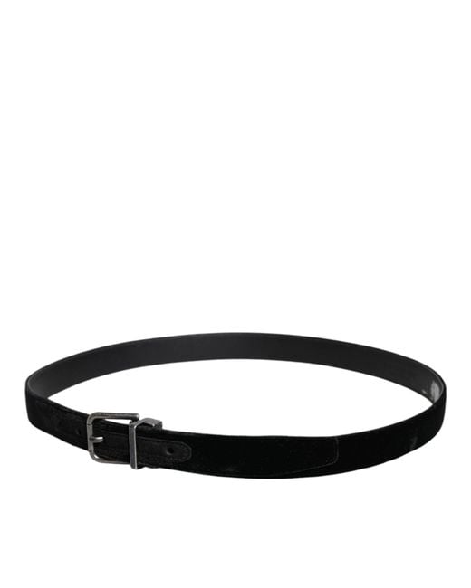 Dolce & Gabbana Black Leather Metal Buckle Classic Belt for men