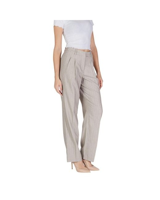 Vero Moda Gray Polyester Casual Pants