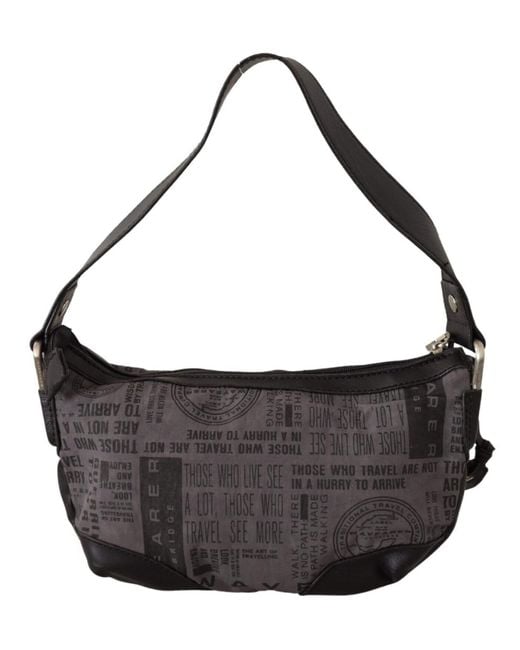 WAYFARER Black Gray Printed Handbag Shoulder Purse Fabric Bag