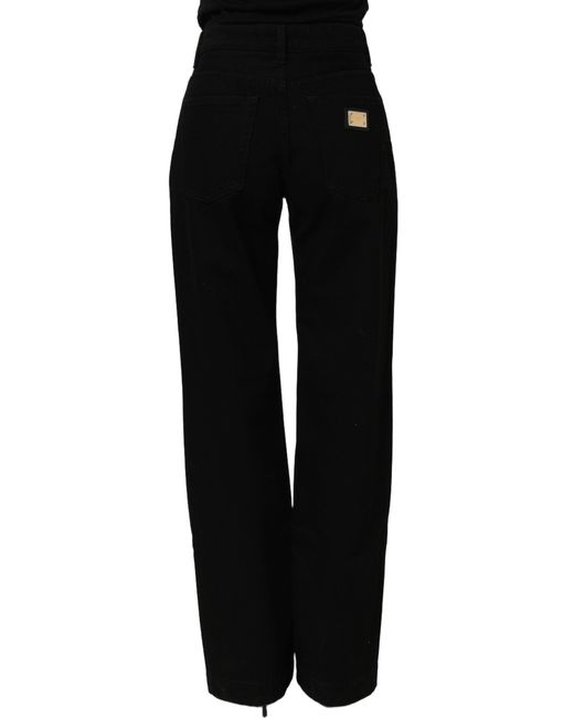 Dolce & Gabbana Black Cotton Stretch Straight Denim Jeans