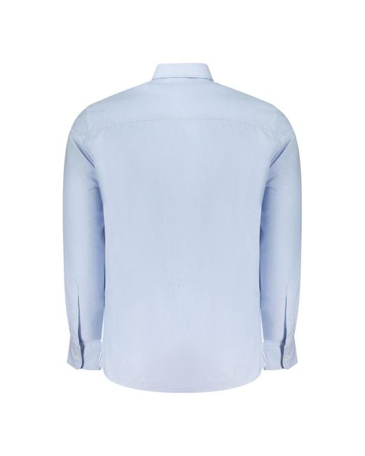 North Sails Blue Azzurro Cotton Men Shirt for men