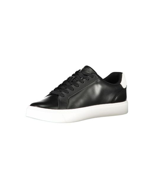 Calvin Klein Black Lowtop Laceup Sneakers for men