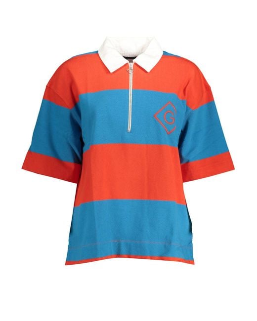 Gant Blue Red Cotton Polo Shirt