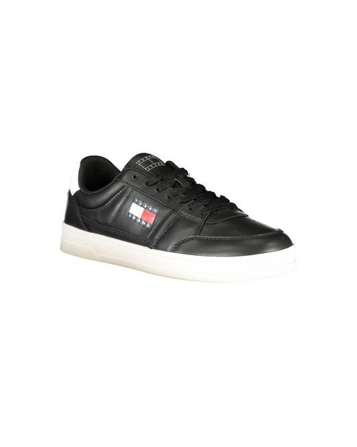 Tommy Hilfiger Black Leather Sneaker for men