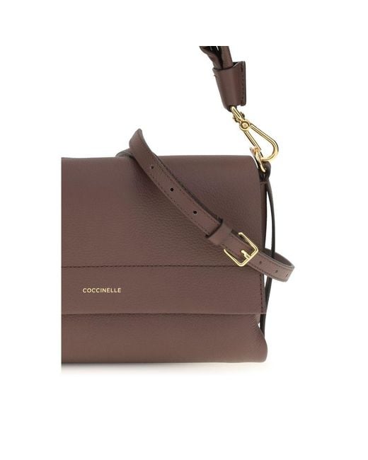 Coccinelle Brown Calf Leather Bos Taurus Shoulder Bag