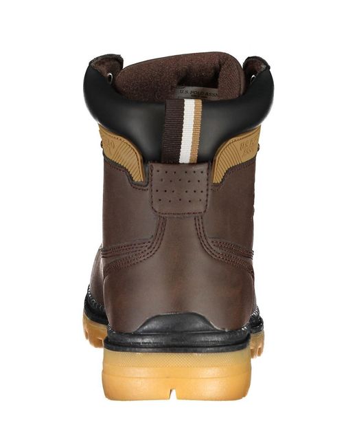U.S. POLO ASSN. Brown Equestrian Charm High Boots With Contrasting Details for men