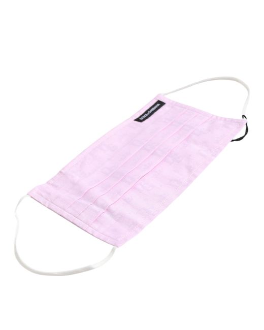 Dolce & Gabbana Pink Cotton Logo Elastic Ear Strap Face Mask
