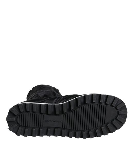Dolce & Gabbana Black Quilted High Top Boots Sneakers Shoes for men