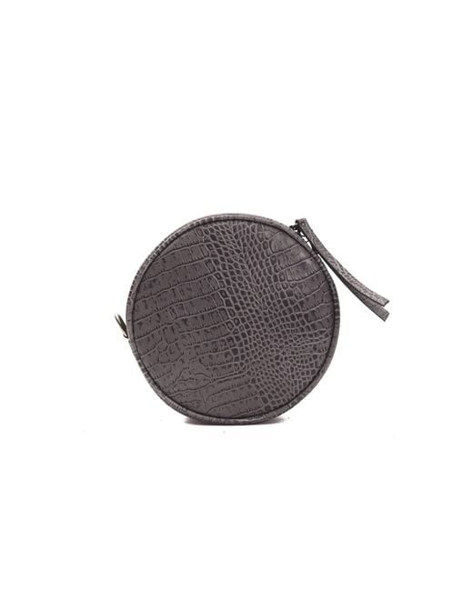 Pompei Donatella Gray Chic Croc-Embossed Crossbody