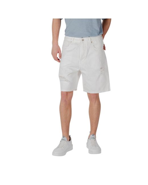 Gianni Lupo Gray Cotton Bermuda for men