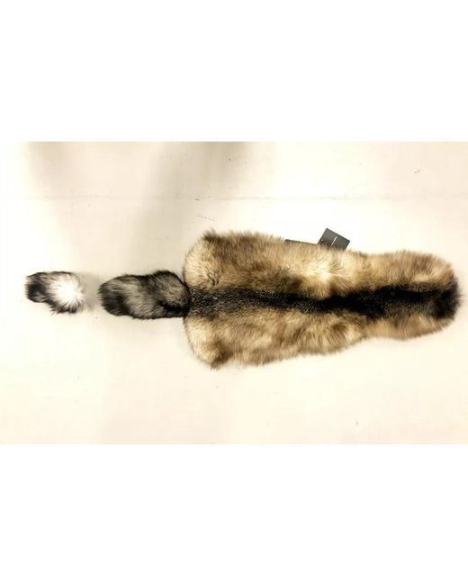 Dolce & Gabbana Black Fox Tail Fur Shawl Neck Wrap Cover Collar Scarf