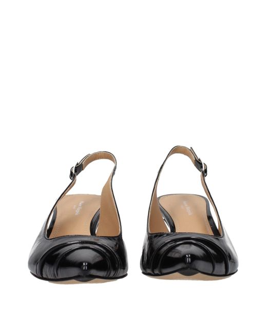 Maison Margiela Black Leather Mid Heel Pumps