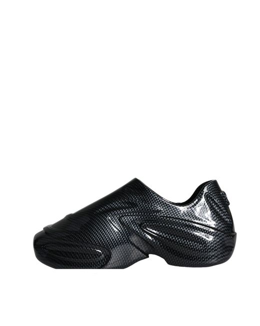 Dolce & Gabbana Black Foiled Rubber Toy Low Top Sneakers Shoes for men