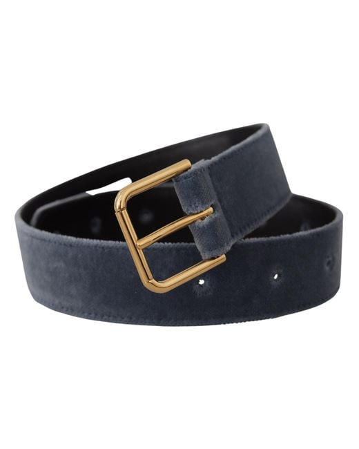 Dolce & Gabbana Black Elegant Velvet Designer Belt