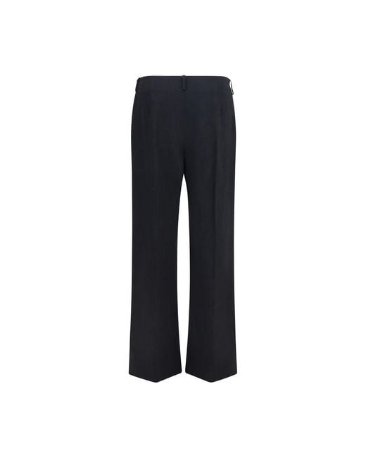 Khaite Blue Black Polyester Casual Pants