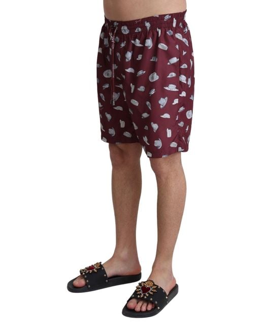 Dolce & Gabbana Red Elegant Beachwear Trunks for men