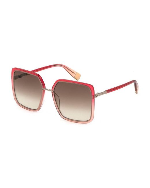 Furla Red Multicolor Acetate Sunglasses