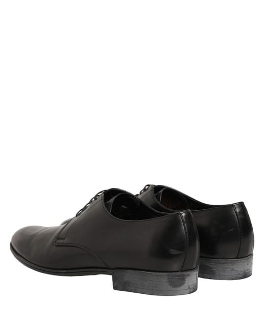 Dolce & Gabbana Dress Black Leather Lace Up Derby Shoes for men